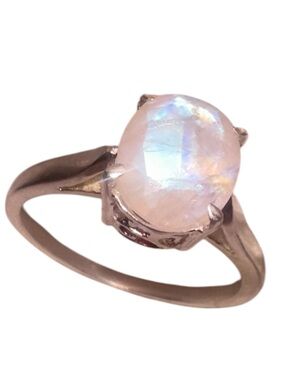 Crystal Goddess Moonstone Crystal Silver Ring New with Tags